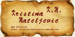 Kristina Mateljević vizit kartica